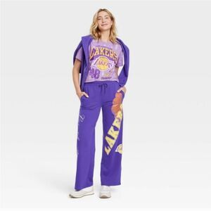 ⬇️⬇️⬇️NBA LA Lakers Bleached Crop T-shirt Top
